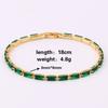 Good Quality Cubic Zirconia Green Tennis Chain Bracelets For Women 18K Gold Hand Chain CZ Chain Homme Jewelry