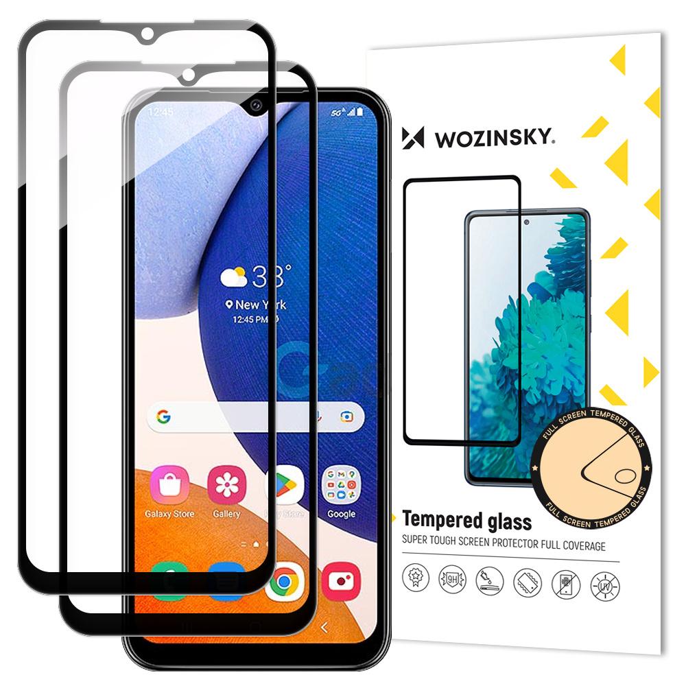 Wozinsky Premium 2-Pack Full Glue Tempered Glass Screen Protector for Samsung Galaxy A14 5G with Black Frame