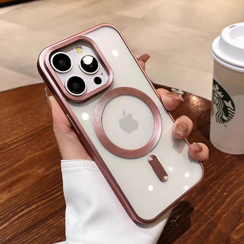 Matte Plating For Magsafe Magnetic Wireless Charge Case For iPhone 11 12 13 15 14 16 Pro Max Plus Soft Clear Shockproof Cover