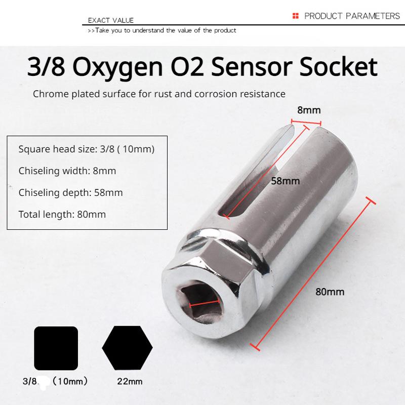 Allsome 5 Pcs Auto O2 Oxygen Sensor Socket Offset Wrench Remover Tool Thread Chaser Tool Apanese European Style Oxygen Sensing Wrench