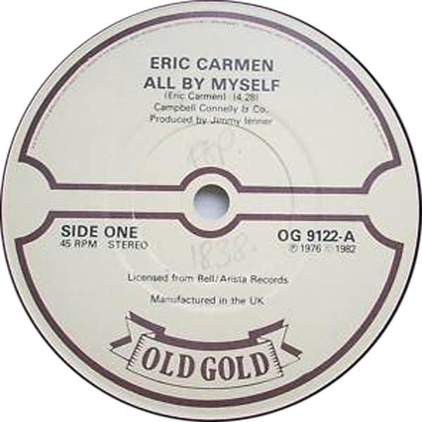 

7-дюймовая пластинка ЭРИК КАРМЕН All By Myself It Hurts Too Much OG9122 Old Gold 1982 UK Поп Б/у