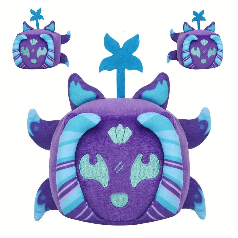 Jucărie de pluș amuzantă vulpe mov Blox Fruits Jucărie de pluș umplută Păpușă fruct diavol Jucării pătrate atrăgătoare pentru copii Cadou Decor acasă