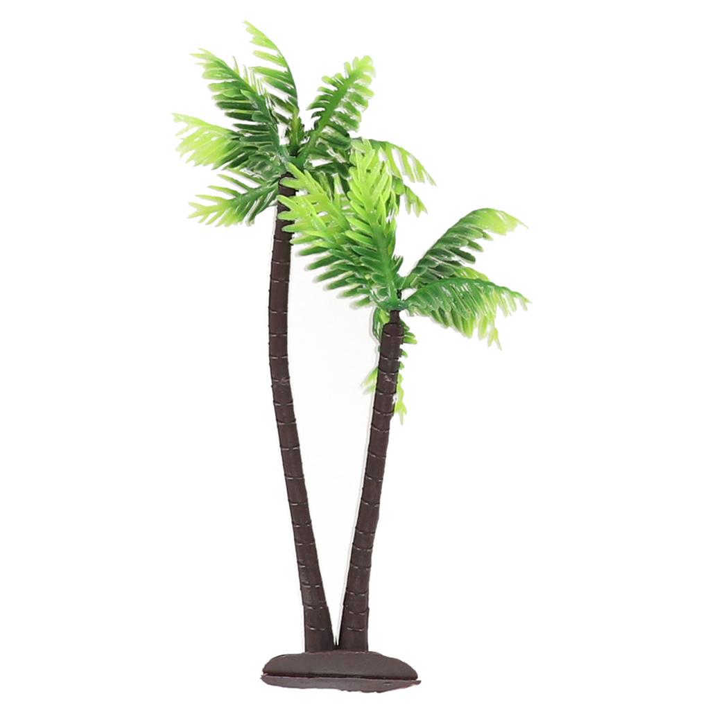 5Pcs Plastic Coconut Palm Trees for Miniature Garden Design Terrarium Assembly Fairy Garden Scenes Dollhouse Outdoor Decor