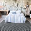 Living Room Rug In White/ecru-black Cotton 190x290