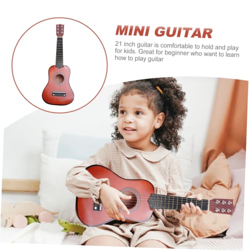 OFFSCH Kids' Guitar for Ages 3-5, Travel Acoustic Guitar, Mini Arts and Crafts, Kids' Music Instrument, Wooden Ukulele, Musical Instrument