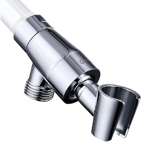 G-Promise Metal Shower Head Holder for Hand Held, Adjustable Bracket, Universal Shower Arm Mount, Chrome Finish Polished Chrome