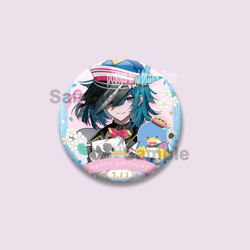 Cartoon Game Merold Kurode Hallritt Brooch Anime Fragaria Memories Lapel Pins Plastic Round Badge for Bag Hat Jewelry XMAS Gifts