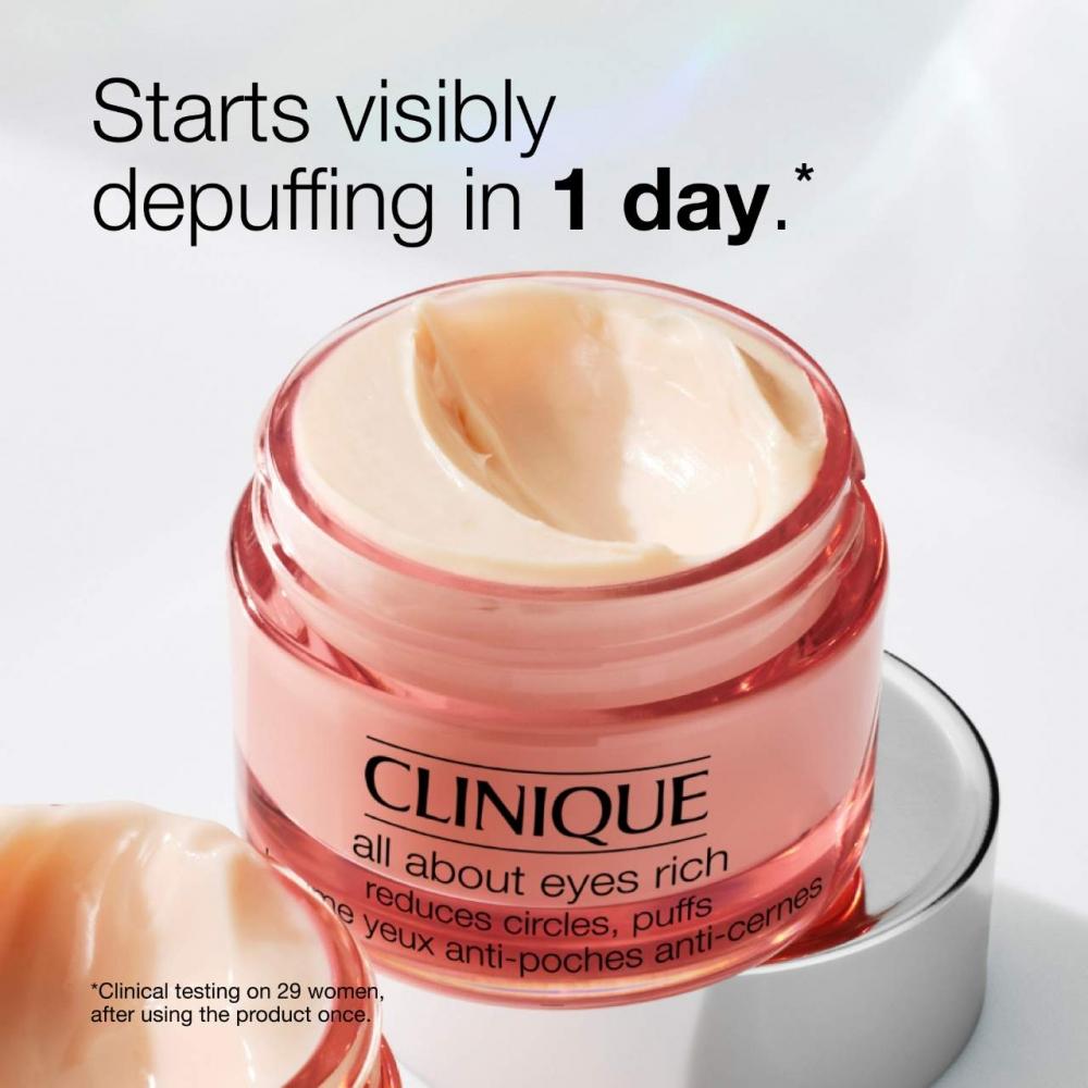 Clinique All About Eyes Rich Eye Cream With Hyaluronic Acid 1 Oz 30 Ml