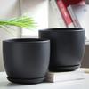 Elegant Black Plant Pot with Effective Drainage System for Home and Office Use Aesthetic Flowerpot