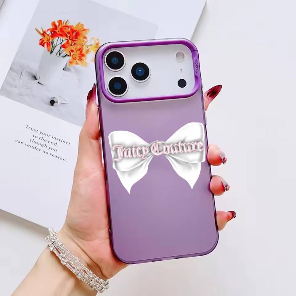Juicy Couture Handyhülle Farbe Silber Schale Für IPhone 17 16 15 14 13 12 11 Pro Max Plus