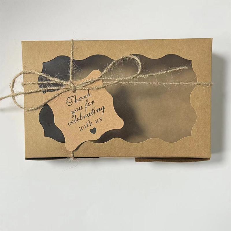 10 Peças Caixa para Bolo de Padaria com Janela Caixa para Doces Biscoitos Sobremesas Donuts Para Festa de Casamento Aniversário Suprimentos Embalagem de Presente de Natal