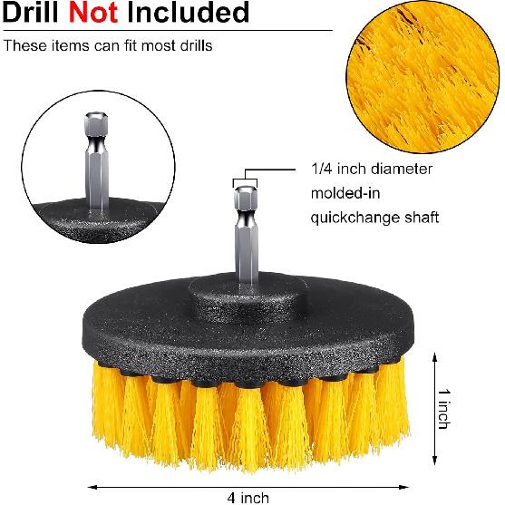 6 Pcs Drill Brush Attachment Power Scrubber Cleaning Kit Multi Purpose Drill Brush Set Drill Scrubber Brush Kit Cleaning Brushes for Drill Bathroom