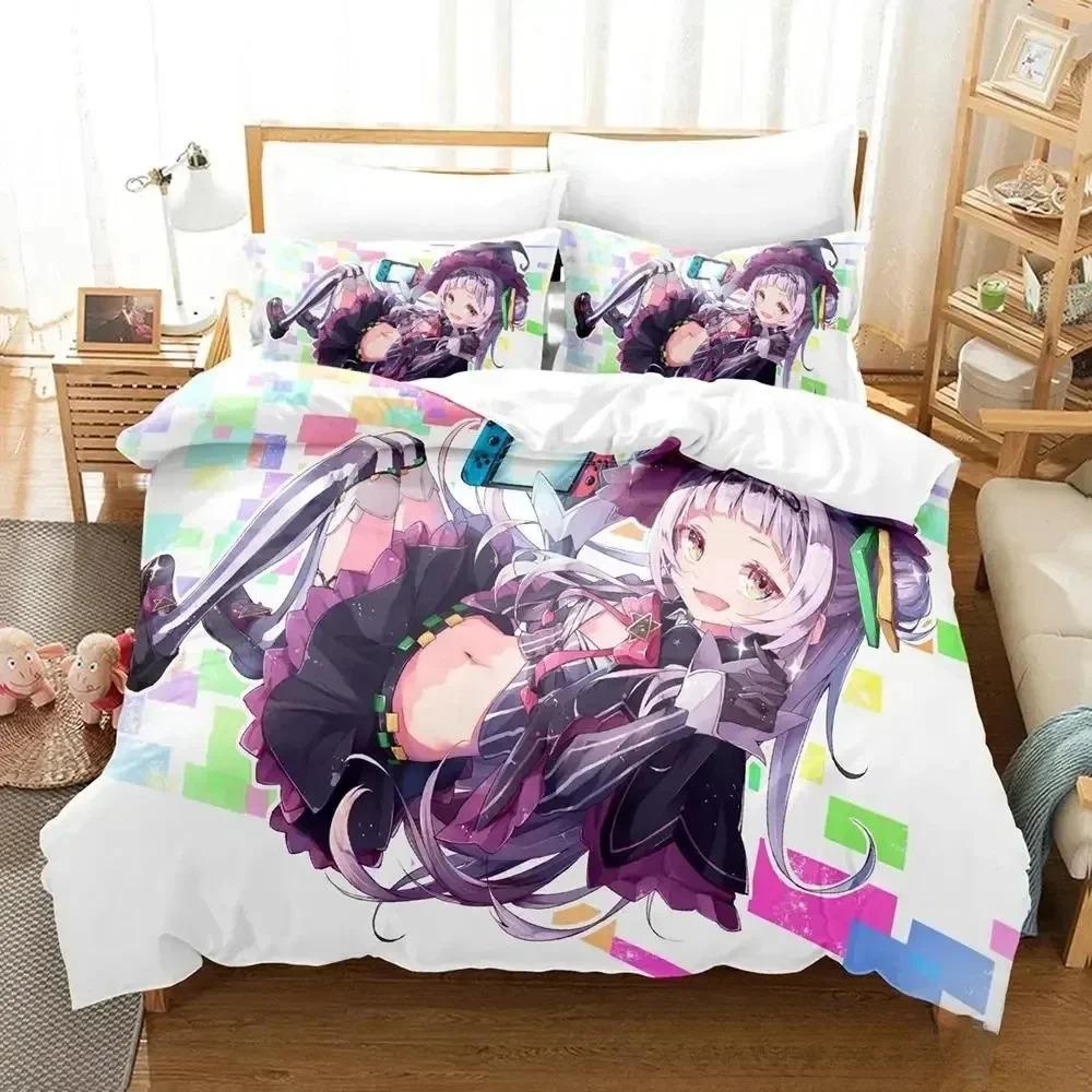 New Murasaki Shion Beding Set 3D Printed Suitable for Bedrom Soft with Soft Fabric Duvet Cover Set With Pilowcases Children Kids Home Textile