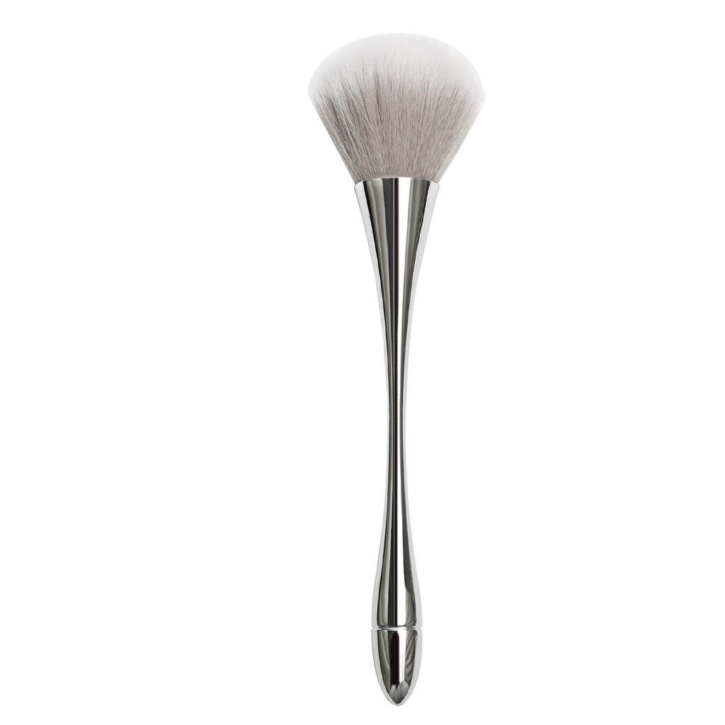 Silver Slim Waist Nail Dust Brush - Soft Bristle Makeup & Cleaning Tool
