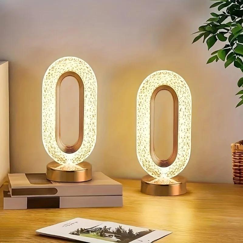 3D Crystal Touch Control LED Night Light for Kids Bedroom - USB Rechargeable Color Changing Square Star Moon Shapes Lamp