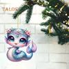 Meerjungfrau-Schlangen-Autoanhänger, flache Acryldekoration für Weihnachten, hängender Anhänger, Baum, süßes Cartoon-Meerjungfrau-Liebhaber-Geschenk für Weihnachten