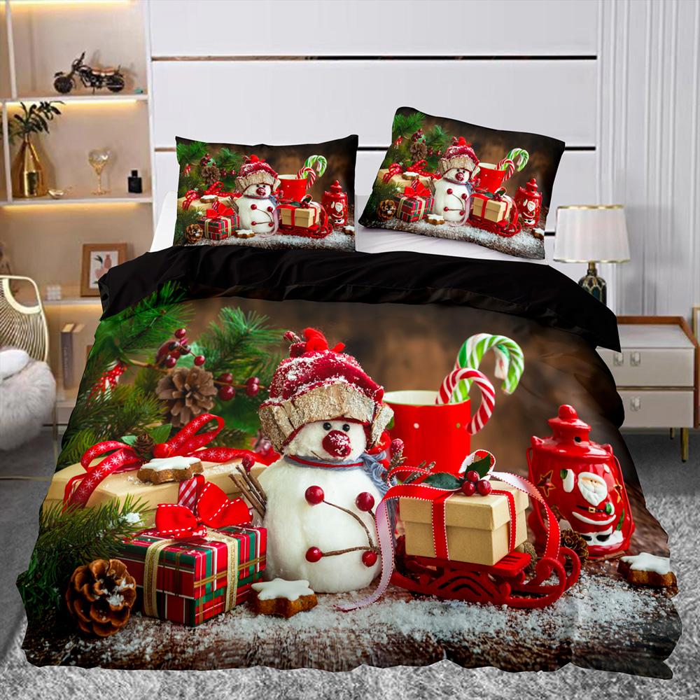 Рождественский подарок с узором пододеяльник комплект постельного белья для детей — фото 13