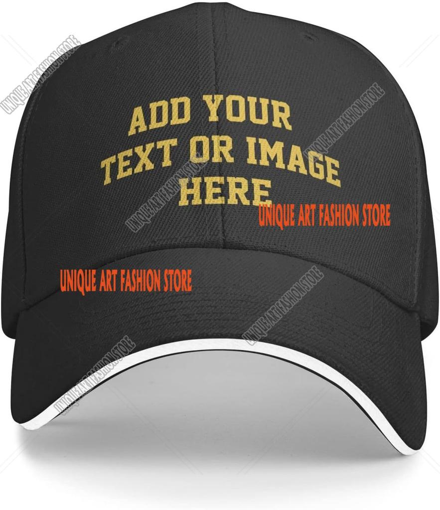 Custom DIY Logo Hats Add PhotosLogoText to Design Your Personalized Baseball Cap for Men Women Adjustable