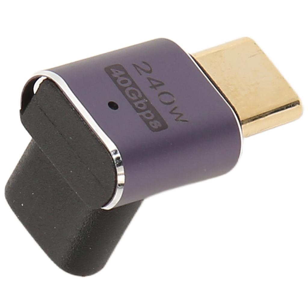 USB C Adaptér s pravým úhlem Samice na Samce 40Gbps PD240W Nabíjení 8K 60Hz Typ C 4.0 se středovým ohybem