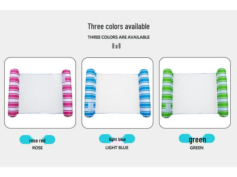 Striped Inflatable Water Hammock - New Cylindrical Pool Float & Recliner