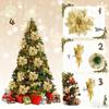 10 Stück Weihnachten Künstliche Blumen Stoffmaterial Rot Silber Gold DIY Kranz Anhänger Reißfest Noel Dekorationen