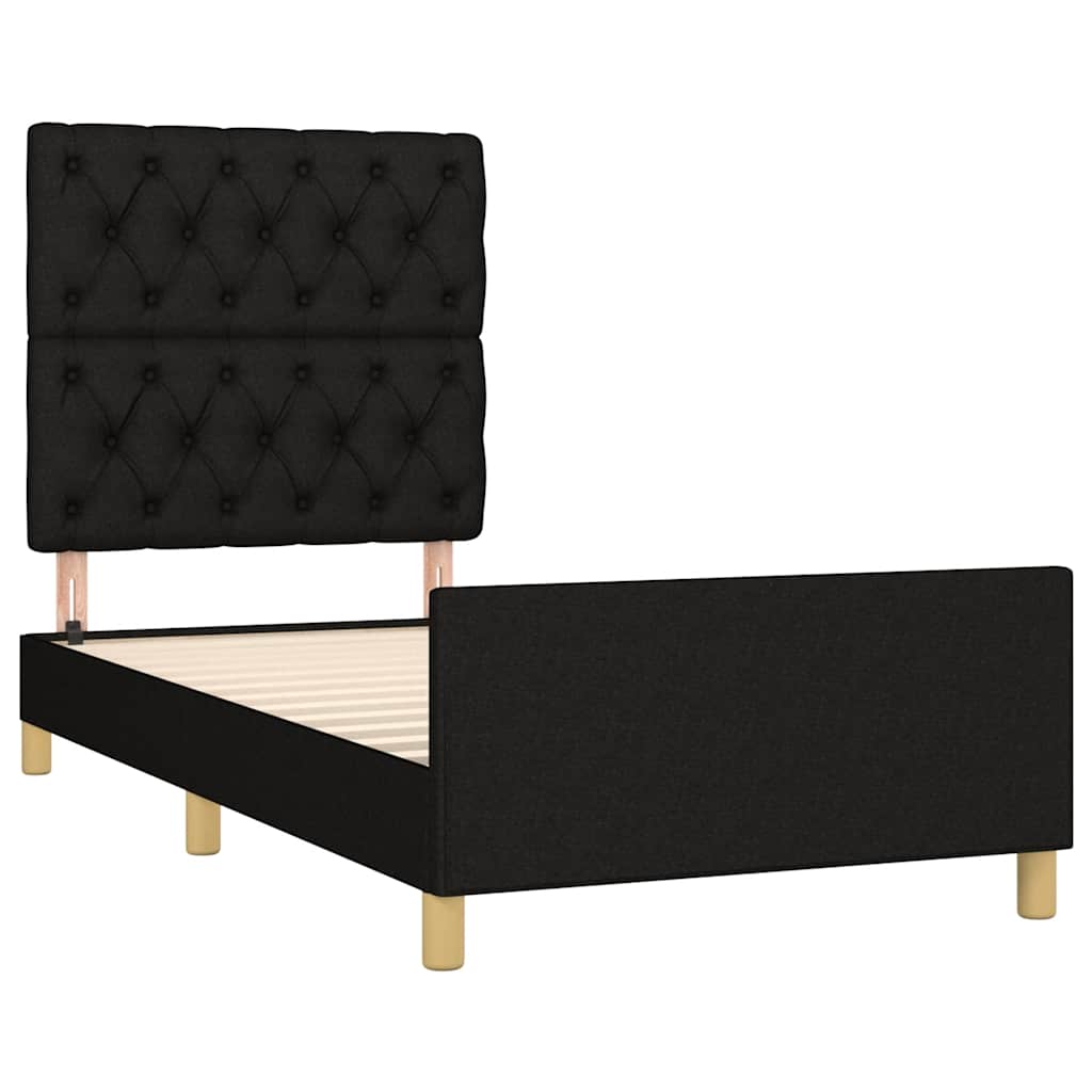 Bed Frame without Mattress Black 80 x 200 cm Fabric