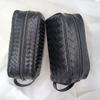 Pelle Vera Intrecciata a Mano da Uomo Portatile Strato Superiore Pelle di Mucca Cerata alla Moda Borsa da Bucato Cosmetico da Donna