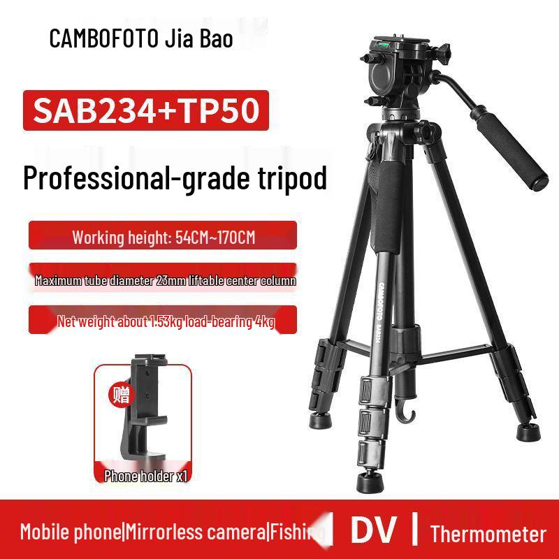 

Portable 360° Rotating Camera Tripod with Hydraulic Damping and Mobile Phone Holder