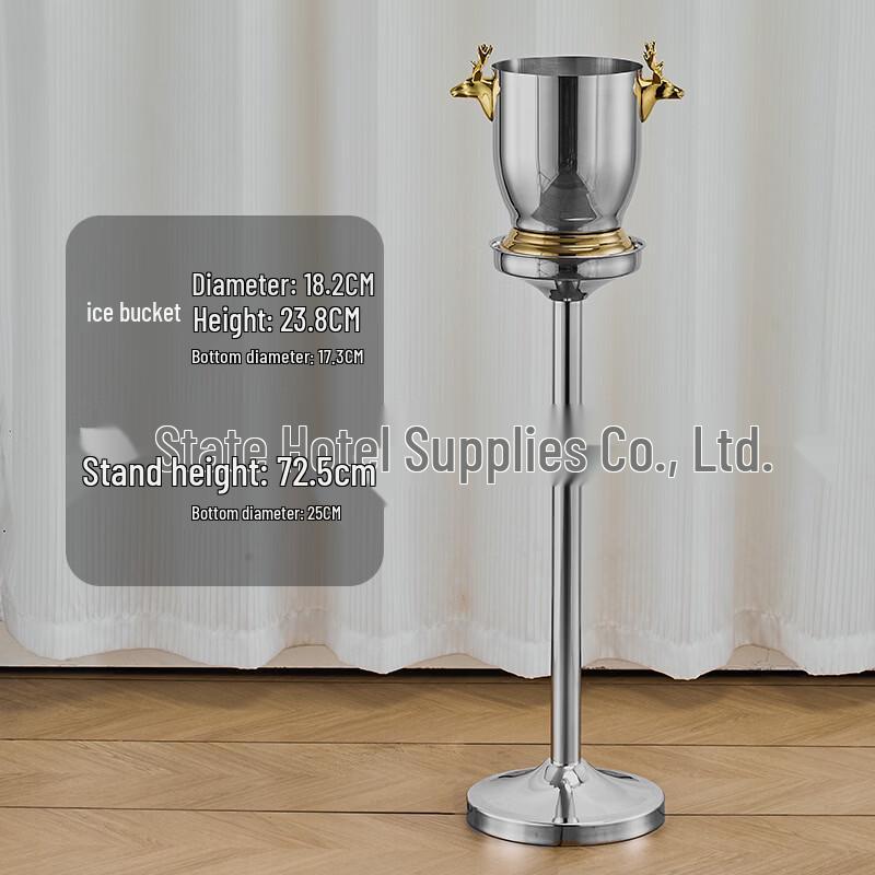 

ZISIZ 6L Artificial Crystal Silver Stag-Ear Champagne Ice Bucket