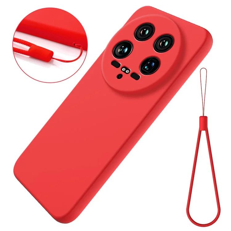 

Для Xiaomi 14 Ultra Phone Case Жидкий силиконовый защитный чехол с ремешком на руку