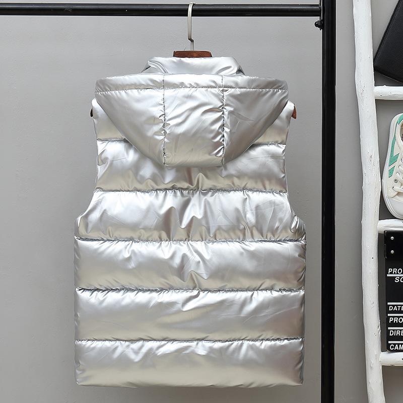 Men's Shiny Autumn/Winter Thickened Sleeveless Vest - Warm Korean Trend Outerwear for Couples