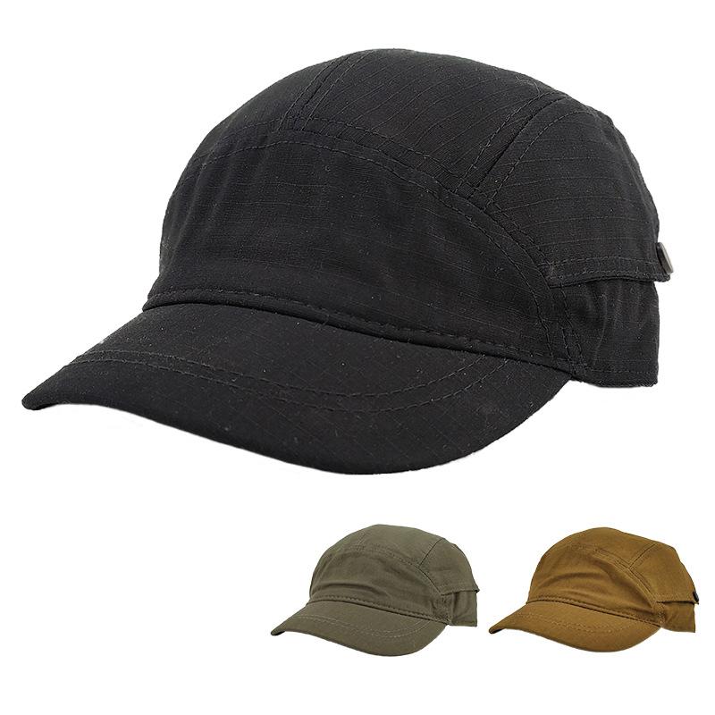 Freedom Outdoors Men's Green Simple Short Brim Peaked Cap Summer Thin Outdoor Hat Wo Sports Running Solid Color Baseball Cap 56-58Cm