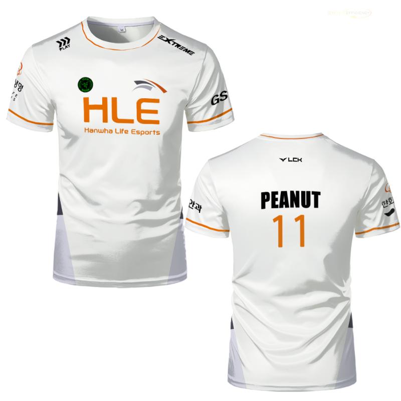 2024 Nový HLE E-sports Club Podpora Oblečení League Of Legends HLE Bílá Černá Pánská trička Uniform ESports Contest Team
