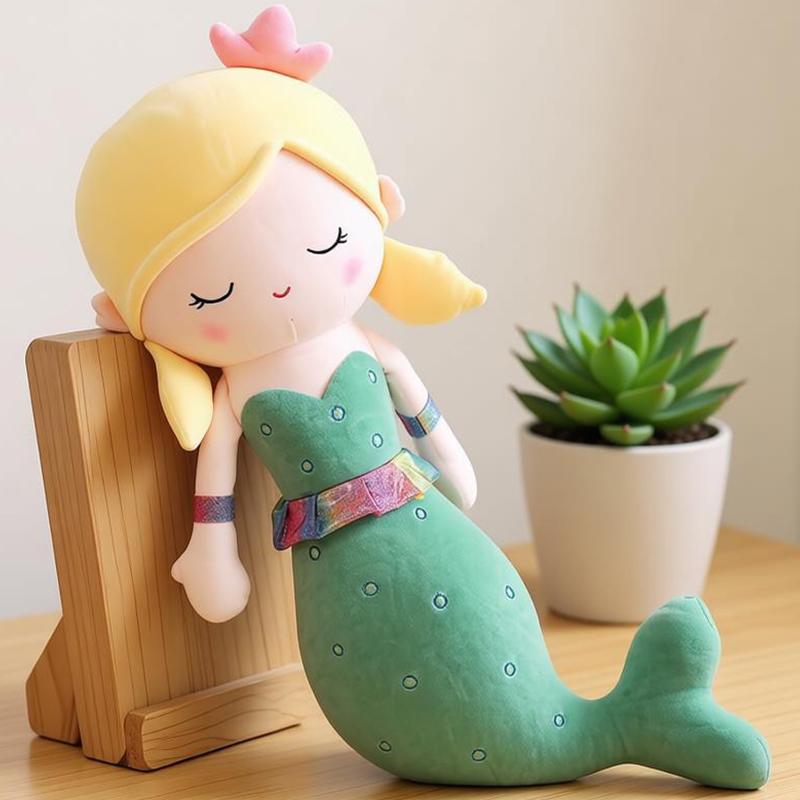 40-80Cm Kawaii Cartoon Mermaid Plush Toy Soft Fish Throw Pillow Stuffed Doll Lovely Decor Cushion Kids Boys Girls Birthday Gift