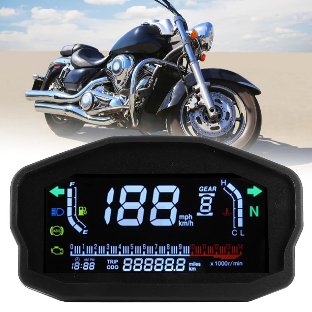 Motocyklowy prędkościomierz wskaźnik poziomu paliwa przeróbka instrument LCD do silnika 124-cylindrowego z LED