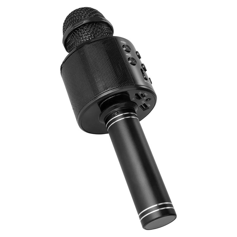 Bluetooth Wireless Karaoke Microphone All-in-One Portable Handheld Mic with Speaker Recorder Microfono Inalambrico WM SPK BLK