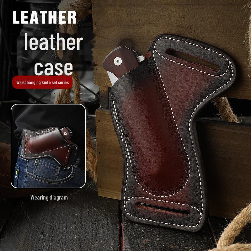 Wielofunkcyjna taktyczna skórzana torba biodrowa do przechowywania składanych noży