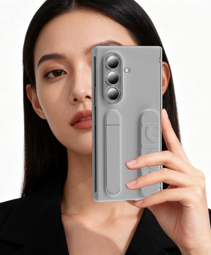 Etui do Samsung Z Fold7/6 ze stojakiem i paskiem na nadgarstek - Kompatybilne z Fold5/4