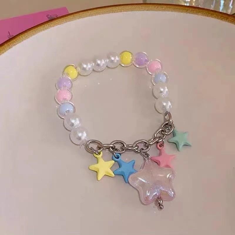 Lightweight Luxury Colorful Star Bracelet Handmade Resin Sweet Chic Dopamine Design For Women