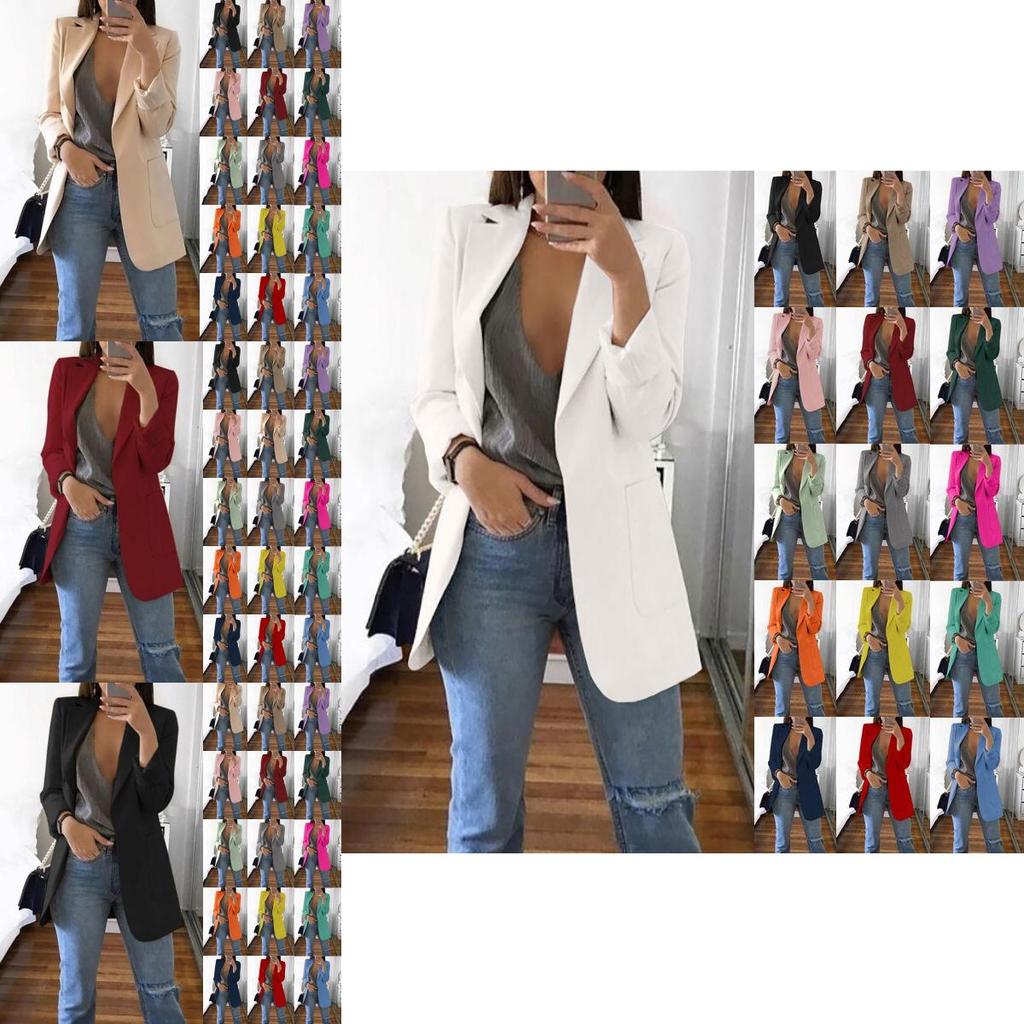 Stylish Women's Blazer Slim Fit Work Ol Jacket Long Sleeve Plus Size Coat For Office Wear
