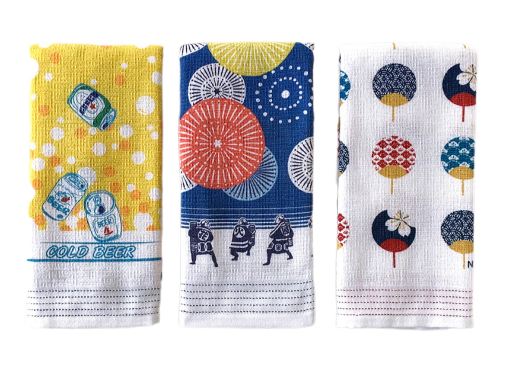 Набор полотенец Тэнугуи Полотенце для лица Тканевый календарь на сейчас Мастер фейерверков Мелкий узор [KON-TEX]  57555-90  3 шт. (Пиво / / Вентилятор)