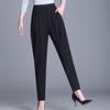 High End Haren Pants Women's New Summer Elasticized High-waisted Loose Slimming Pants Children Black Versatile Hanging Mom Pants