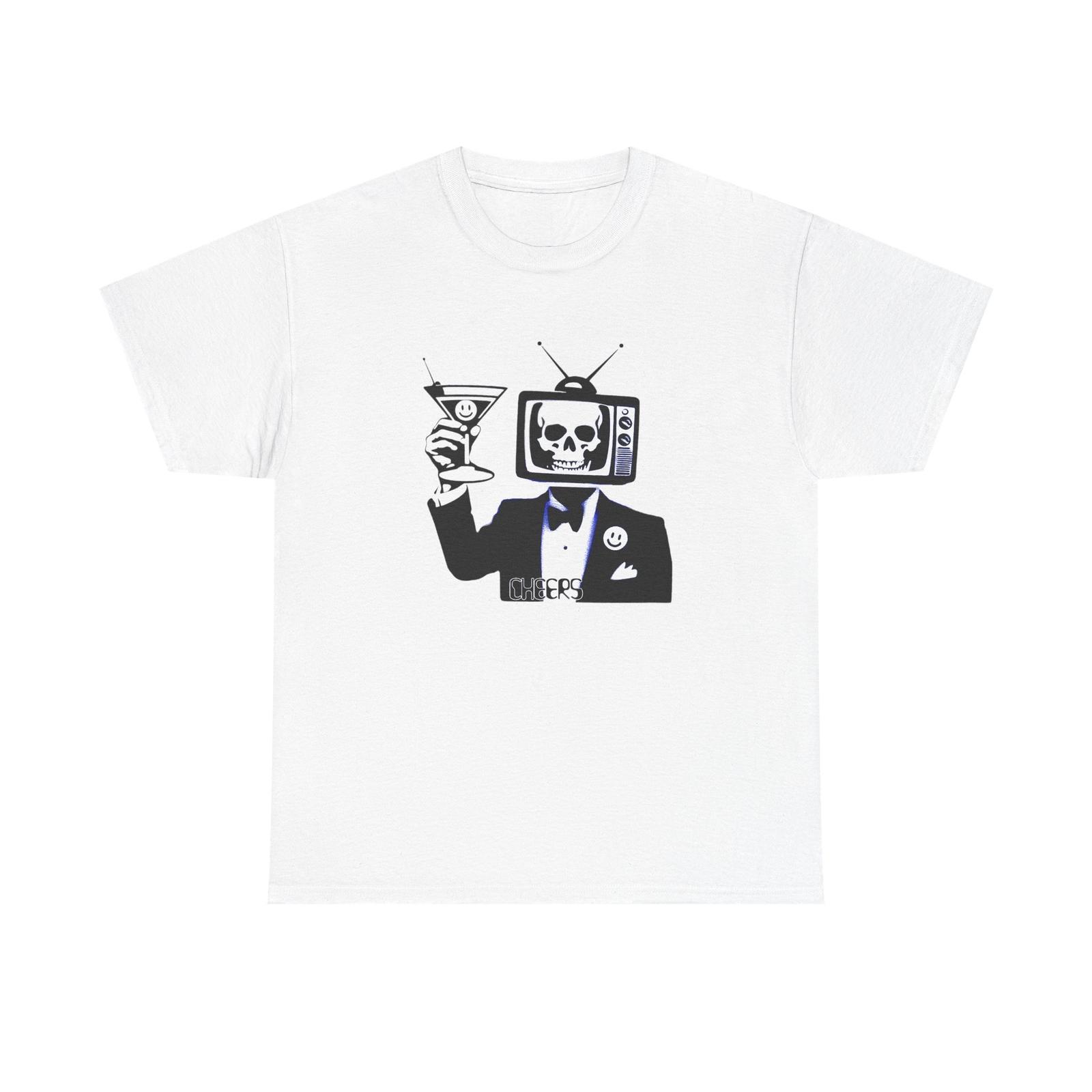 Cheers Smiling Skeleton Having A Martini - Unisex Heavy Cotton Tee S разноцветный