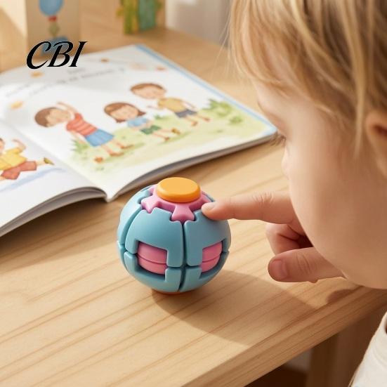 Anxiety Relief Fidget Spinner 3D Printed Press Spinning Ball, Stress Spinner, Device Rotating Splicing Ball Desk Toy for Kids Teens Adults Gadget