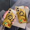 Horse Head Treasure Tree For iPhone 16E 15 Pro 14 13 Plus 12 mini 11 15Pro 14Max 13Plus XR Xs 16 Pro Max Golden glass phone case