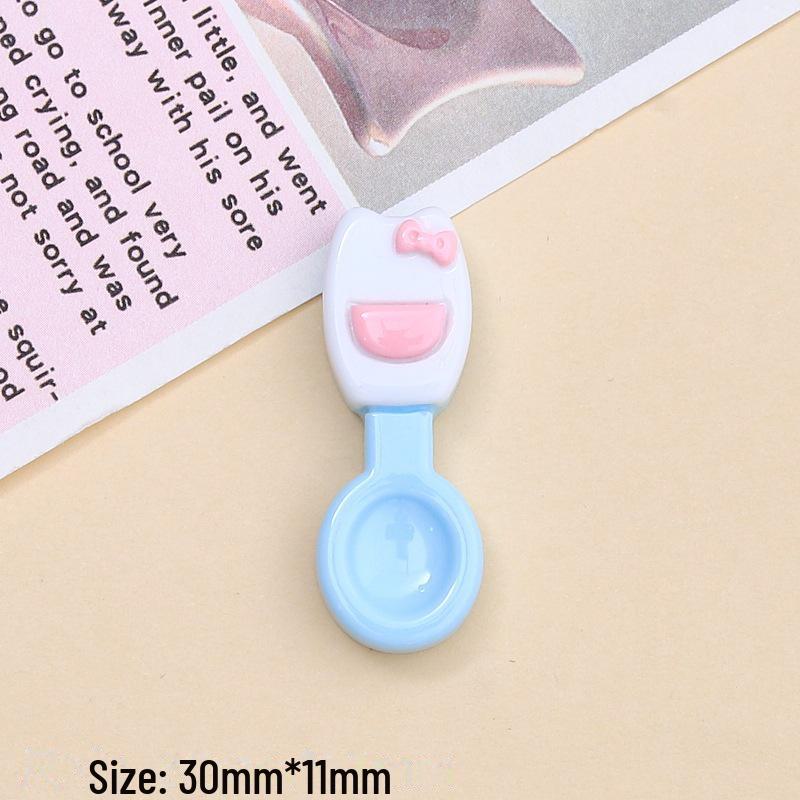 Kit d'accessoires en résine DIY: Boucles de chaussures de dessin animé, colle crème, épingle à cheveux, bijoux cuillère chaton coloré