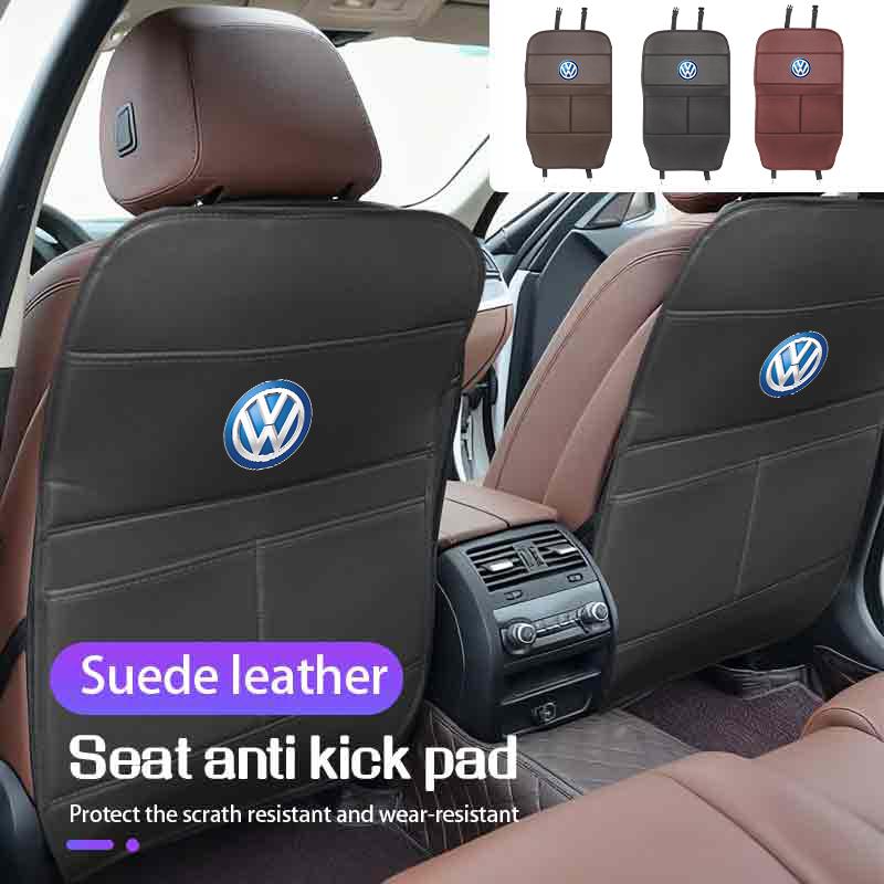 Leather Car Universal Full-Coverage Kick Pad Storage Pouch Auto Accessories For VW Scirocco Jetta Passat Tiguan Sharan Touran