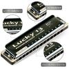 East Top Blues Harmonica in for Jazz and Study and Brass Canvas Lucky13 Harmonica, 13-Hole G, Professionals, Adults, Children, Practice, Cover, Case,