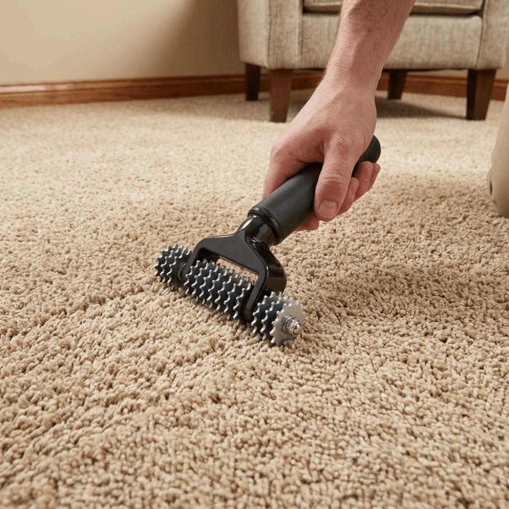 Solid Metal Wheel Carpet Seam Roller Serrated Toothed Roller  DIY Home Carpet Laying