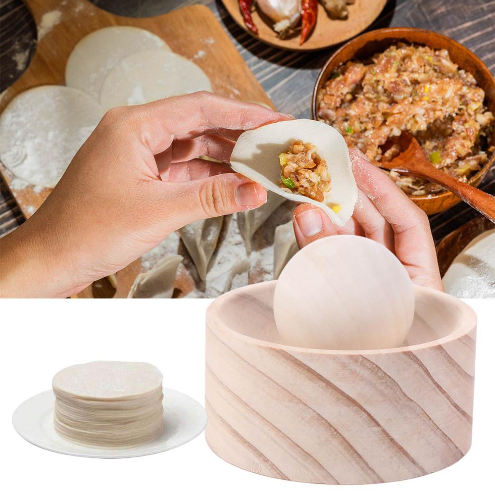 Wood Mochi Presser Durable Dumpling Wrapper Maker Household Dumpling Skin Maker  Spring Festival